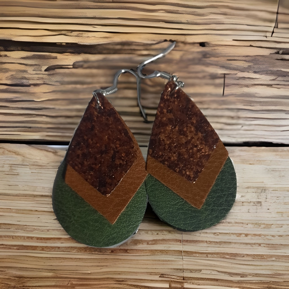 Faux leather earrings